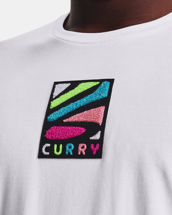 Men's Curry Multicolor Logo Short Sleeve in White image number 3